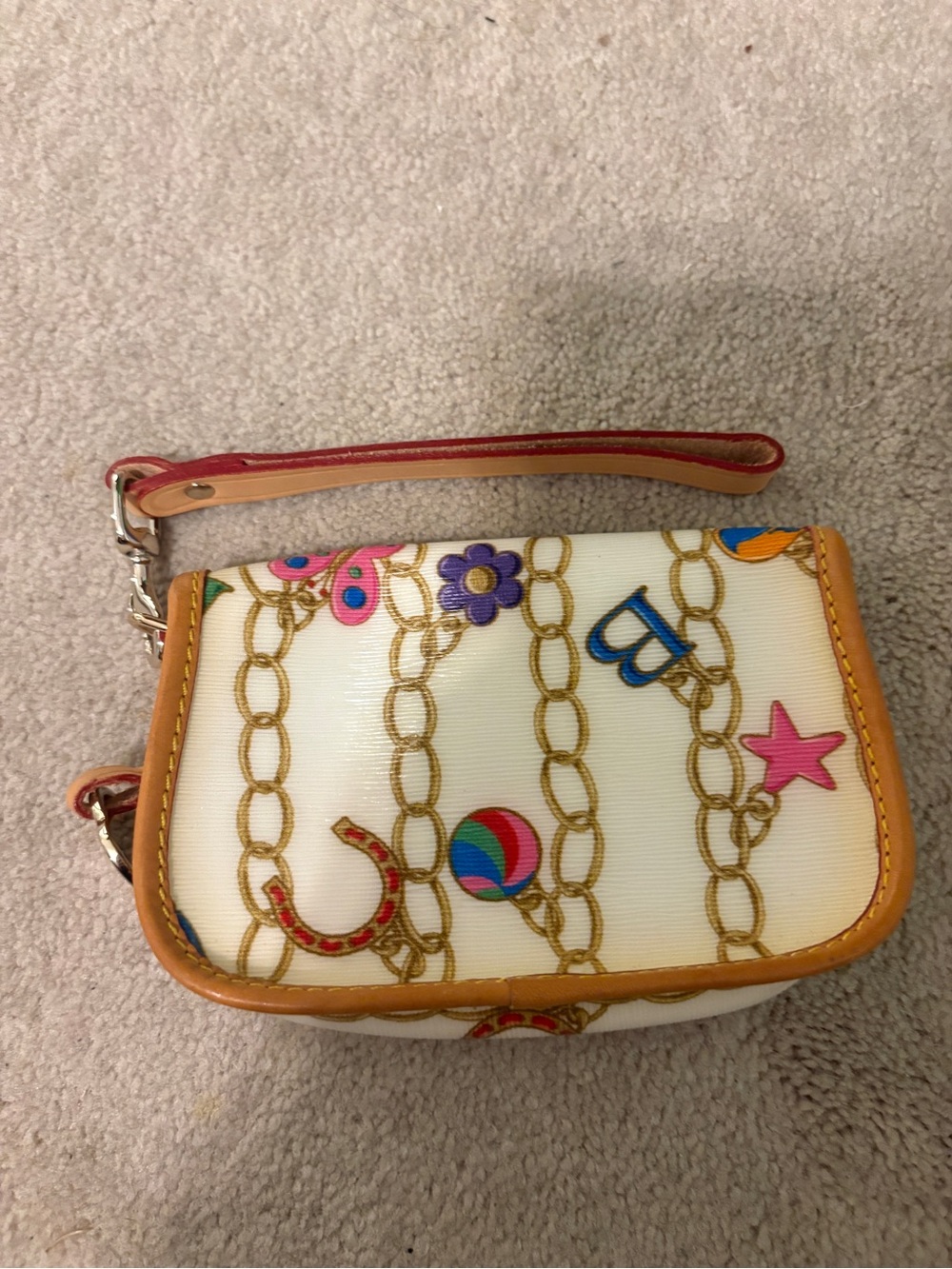 Dooney & Bourke Cream Multi-Print Small Wristlet - Picture 3 of 7